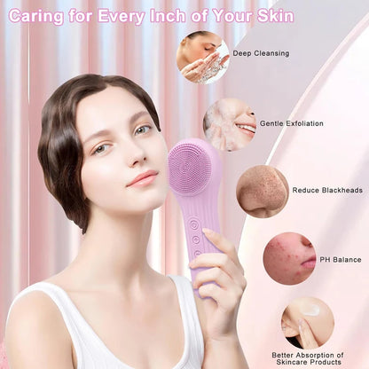 Silicone Ultrasonic Facial Cleanser (Electric Brush)